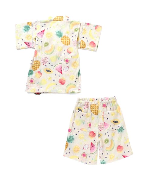 BIT'Z（ビッツ）の「フルーツ総柄甚平スーツ（浴衣・キッズ・キナリ/ブルー・100/90/120/95/110/80）」の6枚目の写真