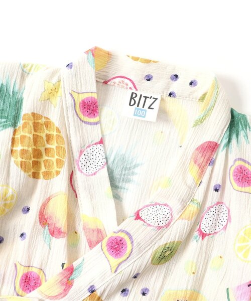 BIT'Z（ビッツ）の「フルーツ総柄甚平スーツ（浴衣・キッズ・キナリ/ブルー・100/90/120/95/110/80）」の7枚目の写真