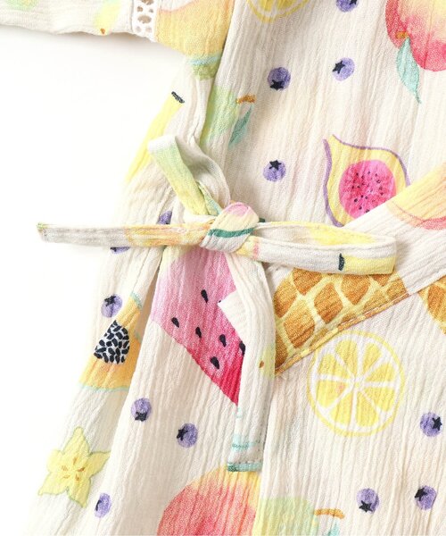 BIT'Z（ビッツ）の「フルーツ総柄甚平スーツ（浴衣・キッズ・キナリ/ブルー・100/90/120/95/110/80）」の9枚目の写真