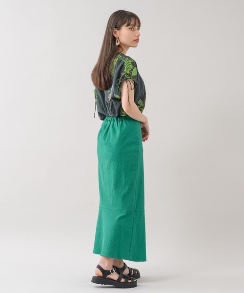 Paradise Picnic（パラダイスピクニック）の「ROSIEE 麻混マーメイドスカート（スカート・レディース・イエロー/オレンジ/グリーン・FREE）」の16枚目の写真