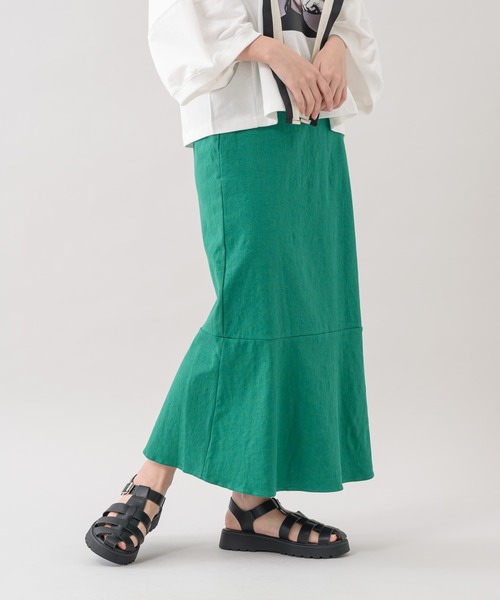 Paradise Picnic（パラダイスピクニック）の「ROSIEE 麻混マーメイドスカート（スカート・レディース・イエロー/オレンジ/グリーン・FREE）」の17枚目の写真