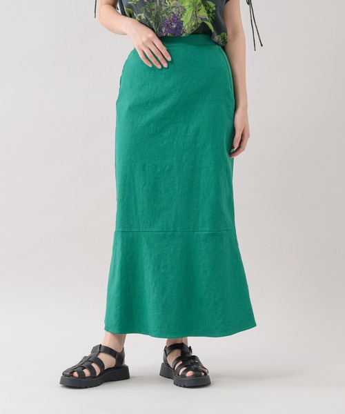 Paradise Picnic（パラダイスピクニック）の「ROSIEE 麻混マーメイドスカート（スカート・レディース・イエロー/オレンジ/グリーン・FREE）」の14枚目の写真