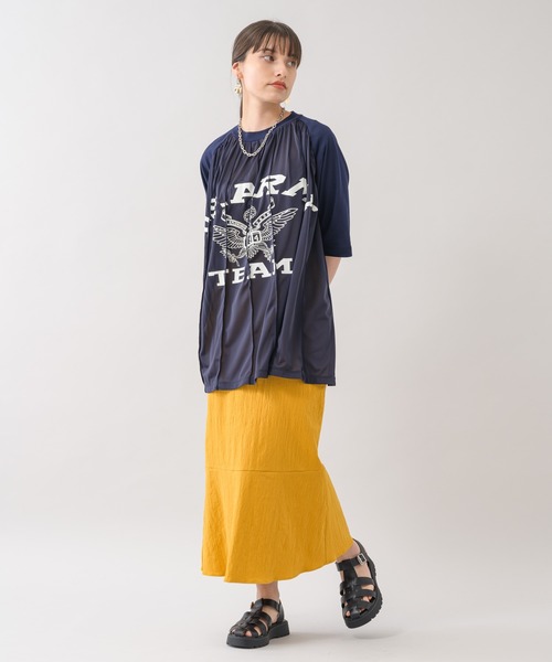 Paradise Picnic（パラダイスピクニック）の「ROSIEE 麻混マーメイドスカート（スカート・レディース・イエロー/オレンジ/グリーン・FREE）」の15枚目の写真