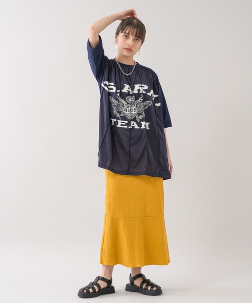 Paradise Picnic（パラダイスピクニック）の「ROSIEE 麻混マーメイドスカート（スカート・レディース・イエロー/オレンジ/グリーン・FREE）」の12枚目の写真