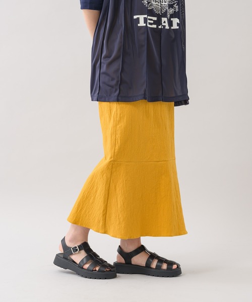Paradise Picnic（パラダイスピクニック）の「ROSIEE 麻混マーメイドスカート（スカート・レディース・イエロー/オレンジ/グリーン・FREE）」の5枚目の写真