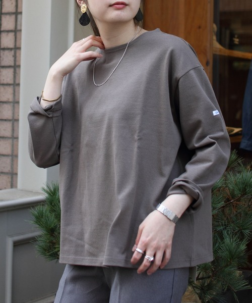 ORCIVAL(オーシバル)の「ORCIVAL/オーシバル コットンロード ワイドボートネックロングスリーブ ソリッド WIDE BOATNECK LONGSLEEVE SOLID B249 22AW(Tシャツ/カットソー・レディース・ウッド/ブルーグレー/ナチュラル/ブラック・1)」の16枚目の写真
