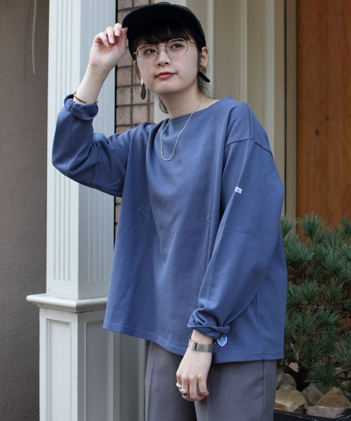 ORCIVAL(オーシバル)の「ORCIVAL/オーシバル コットンロード ワイドボートネックロングスリーブ ソリッド WIDE BOATNECK LONGSLEEVE SOLID B249 22AW(Tシャツ/カットソー・レディース・ウッド/ブルーグレー/ナチュラル/ブラック・1)」の14枚目の写真