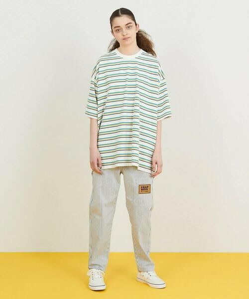 FRAPBOIS PARK（フラボアパーク）の「オーバーボーダー Tシャツ（Tシャツ/カットソー・レディース・ホワイト/ベージュ・1/2）」の10枚目の写真