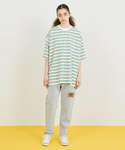 FRAPBOIS PARK（フラボアパーク）の「オーバーボーダー Tシャツ（Tシャツ/カットソー・レディース・ホワイト/ベージュ・1/2）」の13枚目の写真