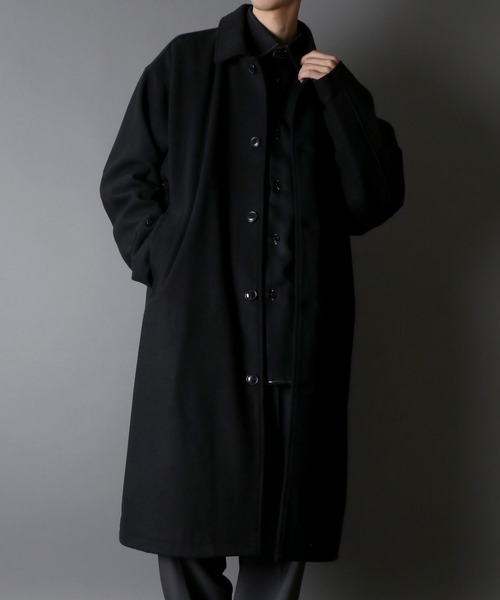 SITRY（シトリー）の「【別注】over size wool bal collar coat/オーバーサイズ ウール バルカラー ロングコート/ステンカラーコート/レディース メンズ（ステンカラーコート・メンズ・グレー系その他/ブラック/ブラウン系その他/グレイッシュベージュ・M/L）」の9枚目の写真