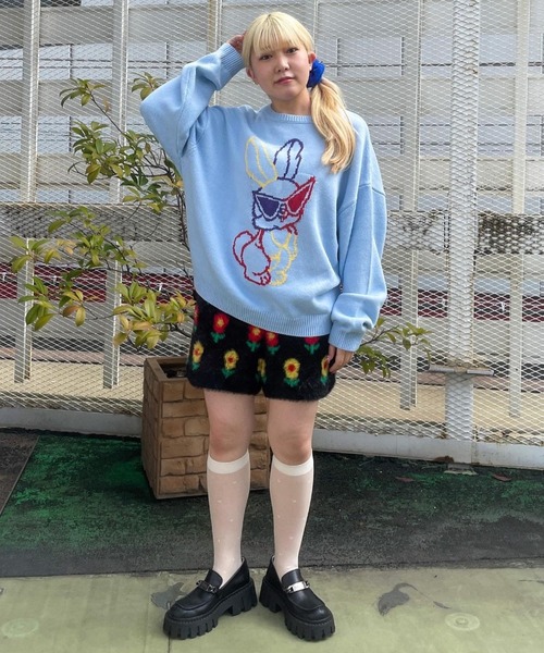 Candy Stripper（キャンディストリッパー）の「COOL BUNNY ニット（ニット/セーター・レディース・ブラック/ピンク/ライトブルー・2）」の7枚目の写真