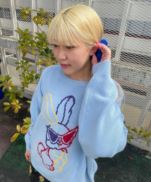 Candy Stripper（キャンディストリッパー）の「COOL BUNNY ニット（ニット/セーター・レディース・ブラック/ピンク/ライトブルー・2）」の9枚目の写真