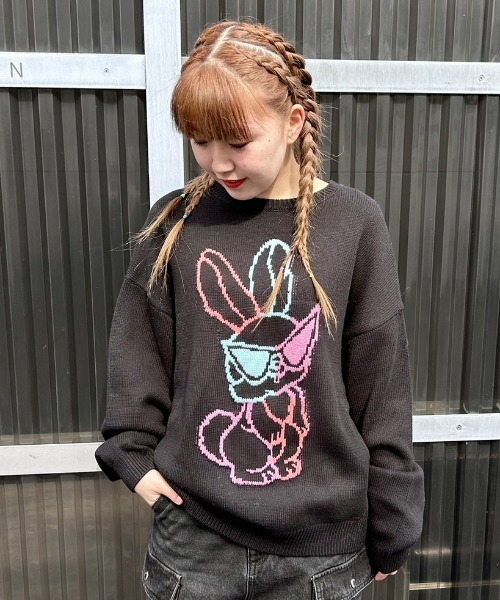 Candy Stripper（キャンディストリッパー）の「COOL BUNNY ニット（ニット/セーター・レディース・ブラック/ピンク/ライトブルー・2）」の19枚目の写真