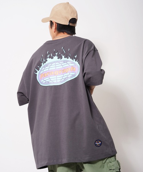 Paragraph（パラグラフ）の「Paragraph パラグラフ ファイヤー フレームプリント 半袖Tシャツ（Tシャツ/カットソー・メンズ・ホワイト/ライトグレー/ベージュ/パープル/ブルー/アイボリー/チャコール・FREE）」の5枚目の写真