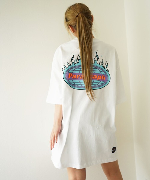Paragraph（パラグラフ）の「Paragraph パラグラフ ファイヤー フレームプリント 半袖Tシャツ（Tシャツ/カットソー・メンズ・ホワイト/ライトグレー/ベージュ/パープル/ブルー/アイボリー/チャコール・FREE）」の3枚目の写真