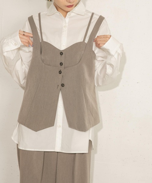 KBF（ケイビーエフ）の「レイヤードベスト（ベスト・レディース・チャコールグレー/モカ・ONE）」の16枚目の写真