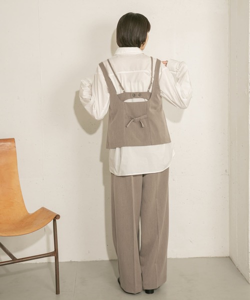 KBF（ケイビーエフ）の「レイヤードベスト（ベスト・レディース・チャコールグレー/モカ・ONE）」の22枚目の写真