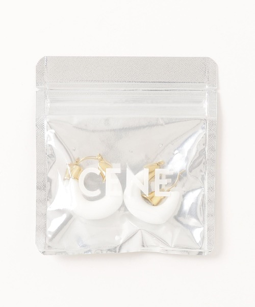 CENE（セネ）の「【CENE】セネ/ カラークリアフープ（ピアス（両耳用）・レディース・クリア/グリーン/ホワイト・FREE）」の4枚目の写真