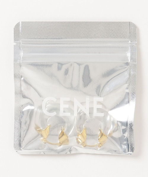 CENE（セネ）の「【CENE】セネ/ カラークリアフープ（ピアス（両耳用）・レディース・クリア/グリーン/ホワイト・FREE）」の6枚目の写真