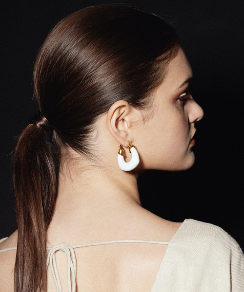 CENE（セネ）の「【CENE】セネ/ カラークリアフープ（ピアス（両耳用）・レディース・クリア/グリーン/ホワイト・FREE）」の21枚目の写真