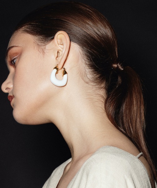 CENE（セネ）の「【CENE】セネ/ カラークリアフープ（ピアス（両耳用）・レディース・クリア/グリーン/ホワイト・FREE）」の7枚目の写真