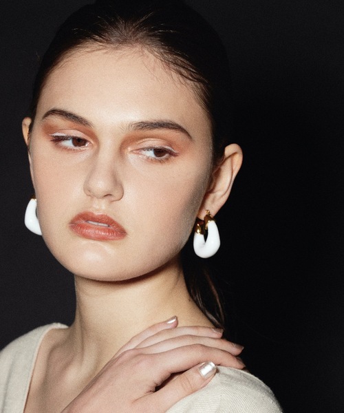 CENE（セネ）の「【CENE】セネ/ カラークリアフープ（ピアス（両耳用）・レディース・クリア/グリーン/ホワイト・FREE）」の9枚目の写真