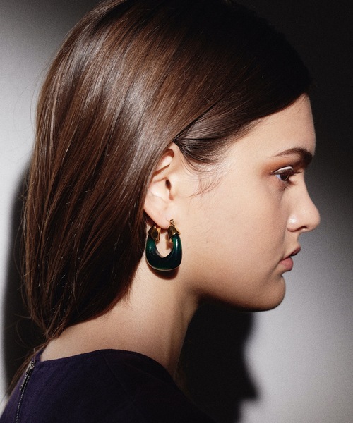 CENE（セネ）の「【CENE】セネ/ カラークリアフープ（ピアス（両耳用）・レディース・クリア/グリーン/ホワイト・FREE）」の16枚目の写真