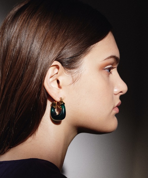 CENE（セネ）の「【CENE】セネ/ カラークリアフープ（ピアス（両耳用）・レディース・クリア/グリーン/ホワイト・FREE）」の8枚目の写真