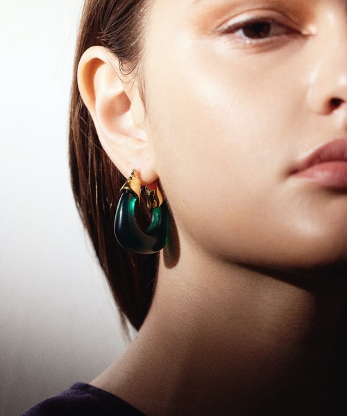 CENE（セネ）の「【CENE】セネ/ カラークリアフープ（ピアス（両耳用）・レディース・クリア/グリーン/ホワイト・FREE）」の14枚目の写真