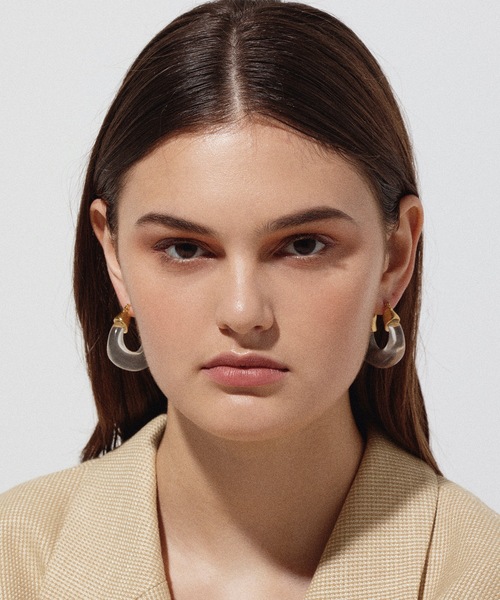 CENE（セネ）の「【CENE】セネ/ カラークリアフープ（ピアス（両耳用）・レディース・クリア/グリーン/ホワイト・FREE）」の12枚目の写真