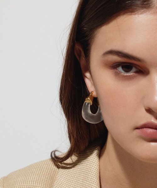 CENE（セネ）の「【CENE】セネ/ カラークリアフープ（ピアス（両耳用）・レディース・クリア/グリーン/ホワイト・FREE）」の20枚目の写真