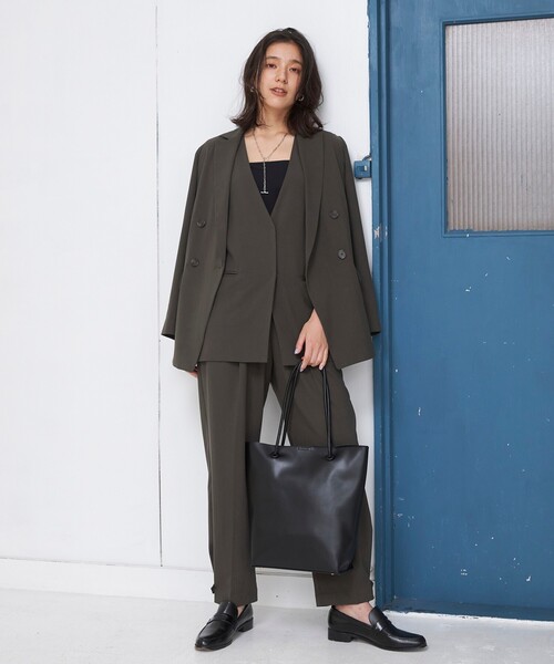 THE SHOP TK (ザ ショップ ティーケー )の「◆ステッチレスミドル丈ジレ(ベスト・レディース・チャコールグレー/ライトベージュ/レンガ・12)」の20枚目の写真
