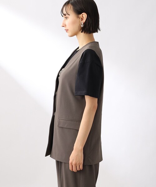 THE SHOP TK (ザ ショップ ティーケー )の「◆ステッチレスミドル丈ジレ(ベスト・レディース・チャコールグレー/ライトベージュ/レンガ・12)」の17枚目の写真