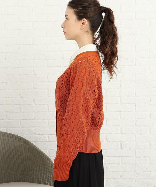 Cutie Blonde(キューティーブロンド)の「◆かぎあみニットカーディガン(カーディガン/ボレロ・レディース・ブラック/アイボリー/ダークオレンジ・02/03)」の17枚目の写真
