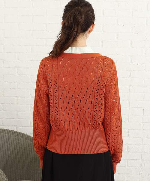 Cutie Blonde(キューティーブロンド)の「◆かぎあみニットカーディガン(カーディガン/ボレロ・レディース・ブラック/アイボリー/ダークオレンジ・02/03)」の18枚目の写真