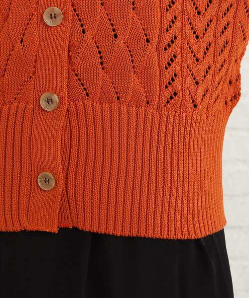 Cutie Blonde(キューティーブロンド)の「◆かぎあみニットカーディガン(カーディガン/ボレロ・レディース・ブラック/アイボリー/ダークオレンジ・02/03)」の21枚目の写真