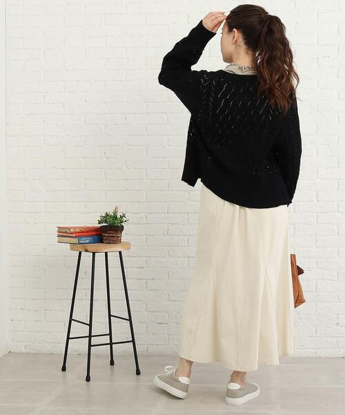 Cutie Blonde(キューティーブロンド)の「◆かぎあみニットカーディガン(カーディガン/ボレロ・レディース・ブラック/アイボリー/ダークオレンジ・02/03)」の8枚目の写真