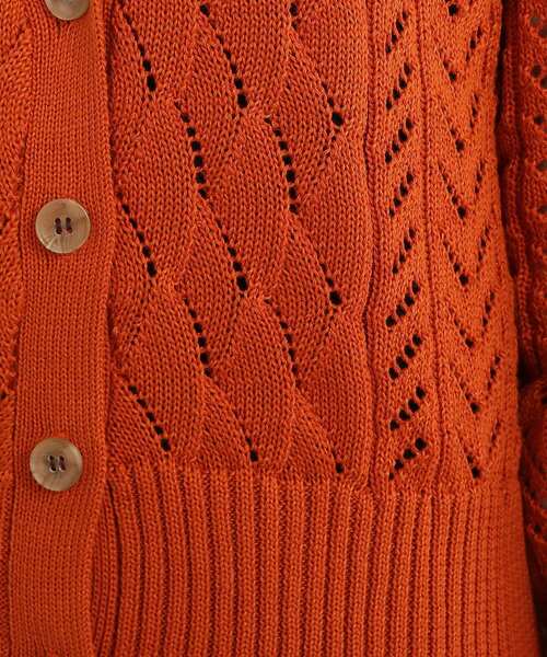 Cutie Blonde(キューティーブロンド)の「◆かぎあみニットカーディガン(カーディガン/ボレロ・レディース・ブラック/アイボリー/ダークオレンジ・02/03)」の9枚目の写真