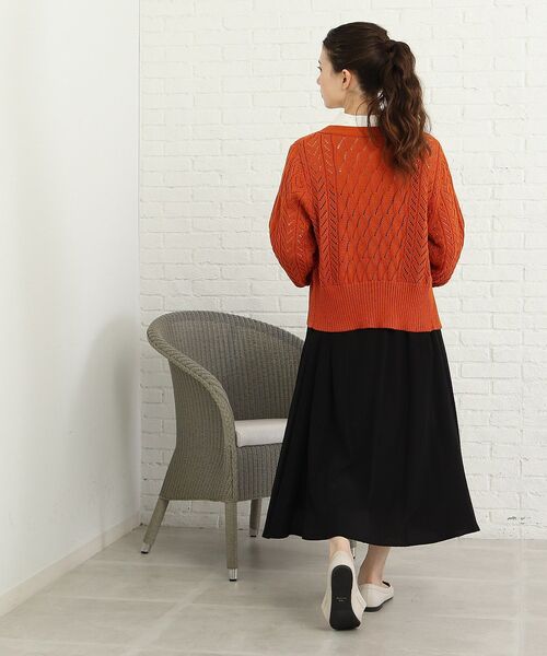 Cutie Blonde(キューティーブロンド)の「◆かぎあみニットカーディガン(カーディガン/ボレロ・レディース・ブラック/アイボリー/ダークオレンジ・02/03)」の15枚目の写真