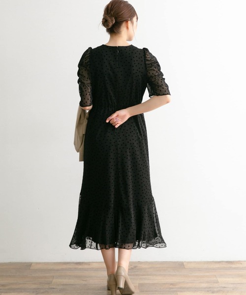 Chaco（チャコ）の「Chaco×ROSSO　ドットフロッキードレス（ワンピース・レディース・ブラック系その他/ベージュ系その他/グリーン系その他・FREE）」の7枚目の写真