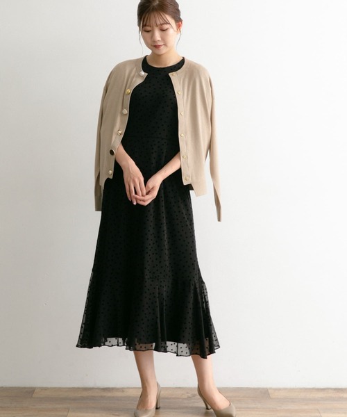 Chaco（チャコ）の「Chaco×ROSSO　ドットフロッキードレス（ワンピース・レディース・ブラック系その他/ベージュ系その他/グリーン系その他・FREE）」の14枚目の写真