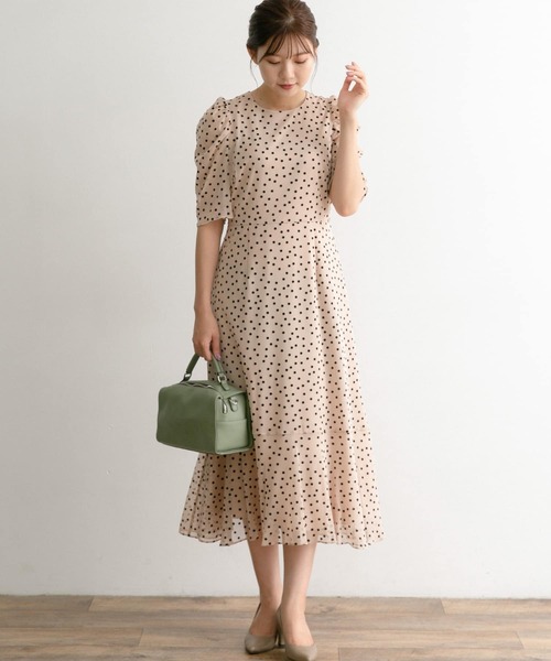 Chaco（チャコ）の「Chaco×ROSSO　ドットフロッキードレス（ワンピース・レディース・ブラック系その他/ベージュ系その他/グリーン系その他・FREE）」の16枚目の写真