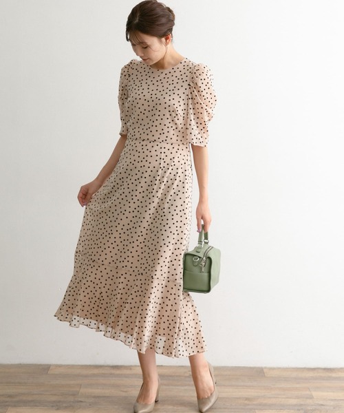 Chaco（チャコ）の「Chaco×ROSSO　ドットフロッキードレス（ワンピース・レディース・ブラック系その他/ベージュ系その他/グリーン系その他・FREE）」の17枚目の写真