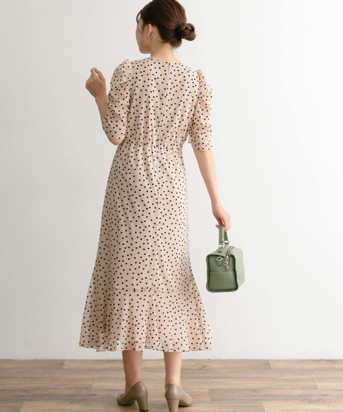 Chaco（チャコ）の「Chaco×ROSSO　ドットフロッキードレス（ワンピース・レディース・ブラック系その他/ベージュ系その他/グリーン系その他・FREE）」の19枚目の写真