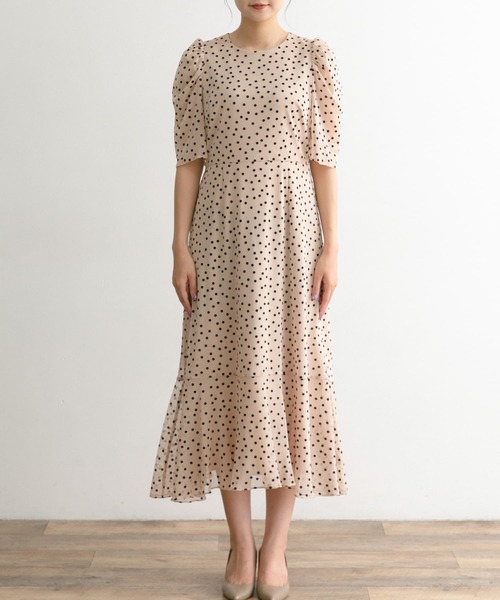 Chaco（チャコ）の「Chaco×ROSSO　ドットフロッキードレス（ワンピース・レディース・ブラック系その他/ベージュ系その他/グリーン系その他・FREE）」の20枚目の写真