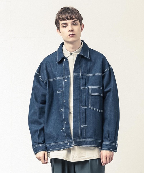 SLICK(スリック)の「13.5ozデニムジャケット(デニムジャケット・メンズ・サックスブルー/ネイビー・2/3/1)」の3枚目の写真