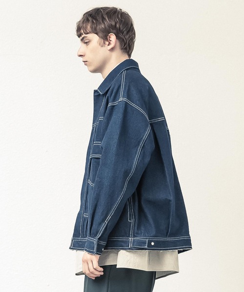 SLICK(スリック)の「13.5ozデニムジャケット(デニムジャケット・メンズ・サックスブルー/ネイビー・2/3/1)」の4枚目の写真
