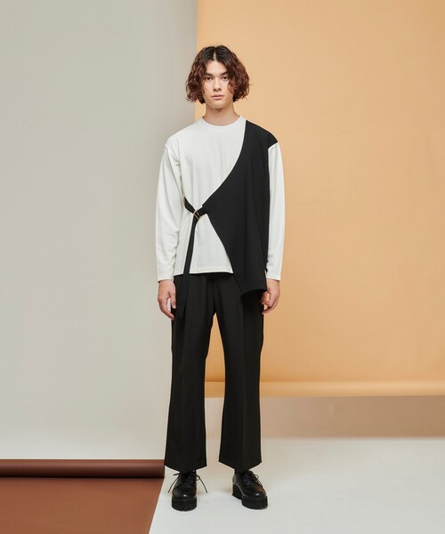 tk.TAKEO KIKUCHI(ティーケータケオキクチ)の「◆フロントダンチカットソー(ユニセックスアイテム)(Tシャツ/カットソー・メンズ・ブラック/ブラック系4/ベージュ系4/モスグリーン系4・01/02/03)」の6枚目の写真