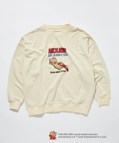 green label relaxing（グリーンレーベルリラクシング）の「【WEBオリジナル】＜GLR or＞TOM and JERRY スケート 長袖 スウェット（Tシャツ/カットソー・メンズ・ブラック/ダークグリーン/グレー/オフホワイト・S/M/L/XL）」の2枚目の写真