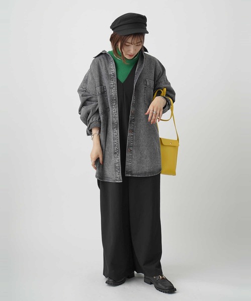 HONEYSUCKLE ROSE（ハニーサックルローズ）の「【HONEYSUCKLE ROSE】デニムシャツアウター（シャツ/ブラウス・レディース・ブラック・M/L）」の7枚目の写真